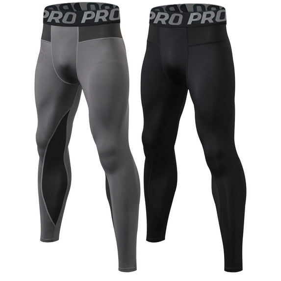 LANBAOSI 2 Pack Men Compression Pants 3x Running Leggings Sports Active Pants XL