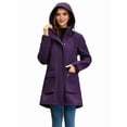 thumbnail image 5 of Women Waterproof Softshell Jackets Warm Fleece Lined Coats with Hood Long Rain Jacket Dark Purple S, 5 of 8