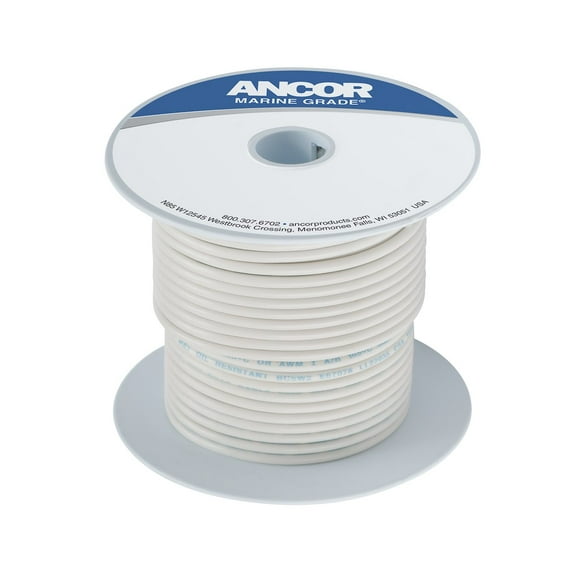 Ancor White 18 AWG Tinned Copper Wire - 100' [100910]
