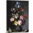 thumbnail image 1 of ARTCANVAS Flowers in a Vase with Shells and Insects 1630 Canvas Art Print by Balthasar van der Ast - Size: 40" x 26" (1.50" Deep), 1 of 9