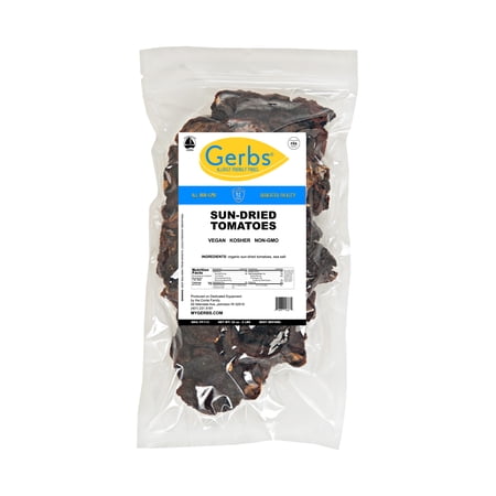 GERBS Sun Dried Tomatoes 2 LBS. Sea Salted | Freshly Dehydrated Resealable Bulk Bag | Top Food Allergy Free | Sulfur Dioxide Free | Excellent in Salads & Charcuterie Boards| Gluten & Peanut Free