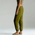 thumbnail image 2 of Juslio Linen Pants Women High Waist with Pockets Casual Elastic,Waist Linen Pleated Joggers Pants L, 2 of 5