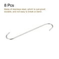 thumbnail image 3 of Uxcell 8.86" Meat Hooks, 0.2" Thick Stainless Steel S-Hook, Meat Processing Hanging 8Pack, 3 of 5