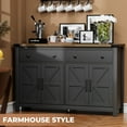 thumbnail image 5 of Winkalon 55'' Kitchen Sideboard Buffet Cabinet, 4-Doors 2-Drawers Farmhouse Storage Cabinet with Adjustable Shelves, Black, 5 of 6
