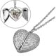 thumbnail image 4 of Collar con medallón con alas de ángel y corazón, colgante con foto personalizada y recuerdo --- Código de producto 57927, 4 of 4
