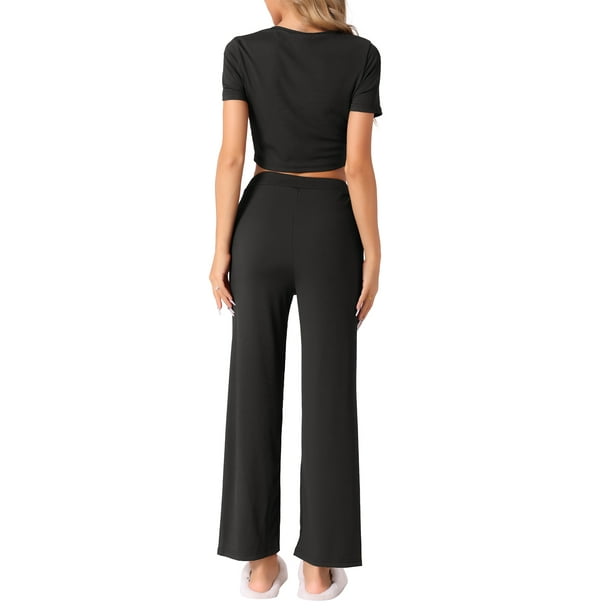 INSPIRAR CHIC Conjunto de Pijama de Mujer de Punto Acanalado de