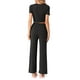 thumbnail image 3 of INSPIRAR CHIC Conjunto de Pijama de Mujer de Punto Acanalado de 2 Piezas con Top Corto de Manga Corta y Pantalones Conjuntos de Ocio M Negro, 3 of 5