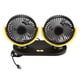 thumbnail image 1 of Ventilador de coche USB de doble cabezal, aire acondicionado portátil, enfriador automático, ventilación, 12 V, negro y amarillo, 1 of 11