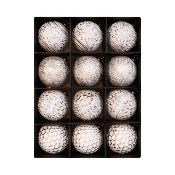 hulanddfd Christmas Tree Ball Ornament Set - 12Pcs White Shatterproof Xmas Hanging Balls, Christmas Hanging Pendant for Tree Wreath and Wedding Holiday Party Decor 8cm/3.15"