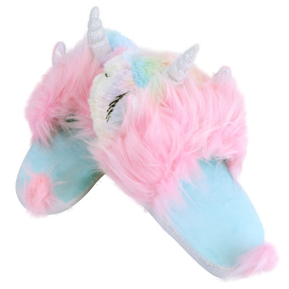 HONMEET 1 Pair Pink Cotton Warm Slippers for Girls Winter Autumn Home Use