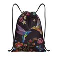 thumbnail image 1 of Xecao Humming Bird Pattern Sports Drawstring Backpack - String Swim Gym Bag with Wet Proof Pocket for Women&Men-Medium, 1 of 6
