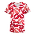 thumbnail image 4 of Edvintorg Valentine's Day Women's Blouse Shirt Clearance Casual Short Sleeve V-Neck Scrub Tops Uniform Workwear Cute Printed Shirts Tee Top With Pockets Roupas Femininas, 4 of 4