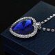 thumbnail image 3 of Titanic Heart Of The Ocean Love Heart Shaped Necklace With Royal Blue Crystal Pendant For Women Wife, 3 of 5