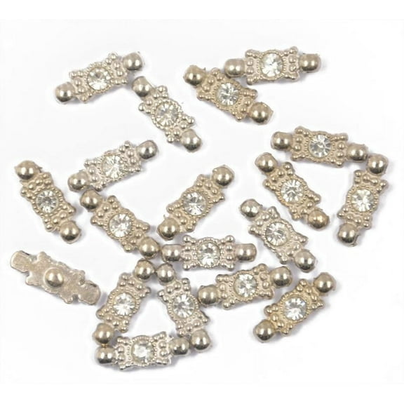 Pack of 20 Rhinestone Spacer Bar Alloy Beads for Jewelry Making Findings