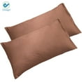 thumbnail image 2 of Deago Set of 2 Ultra Soft Microfiber Bed Pillow Case Pillow Covers with Envelope Closure - Queen Size/Coffee, 2 of 8