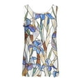 thumbnail image 4 of UPPADA Hauts d'Été pour Femmes 2025, Débardeur Ample Tendance Imprimé Floral Col Rond Blouse en Chiffon Décontractée Sans Manches, 4 of 5