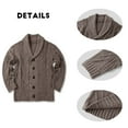 thumbnail image 5 of Sherrylily Mens Cable Knit Sweater Cardigan Loose Long Sleeve Casual Coat, 5 of 5