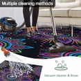 thumbnail image 5 of Boho Floral Outdoor Rug for Patio/Deck/Porch, Non-Slip Large Area Rug 5 x 8 Ft, Abstract Bohemia Flower Plant Black Indoor Outdoor Rugs Washable Area Rugs, Reversible Camping Rug Carpet Runner, 5 of 8