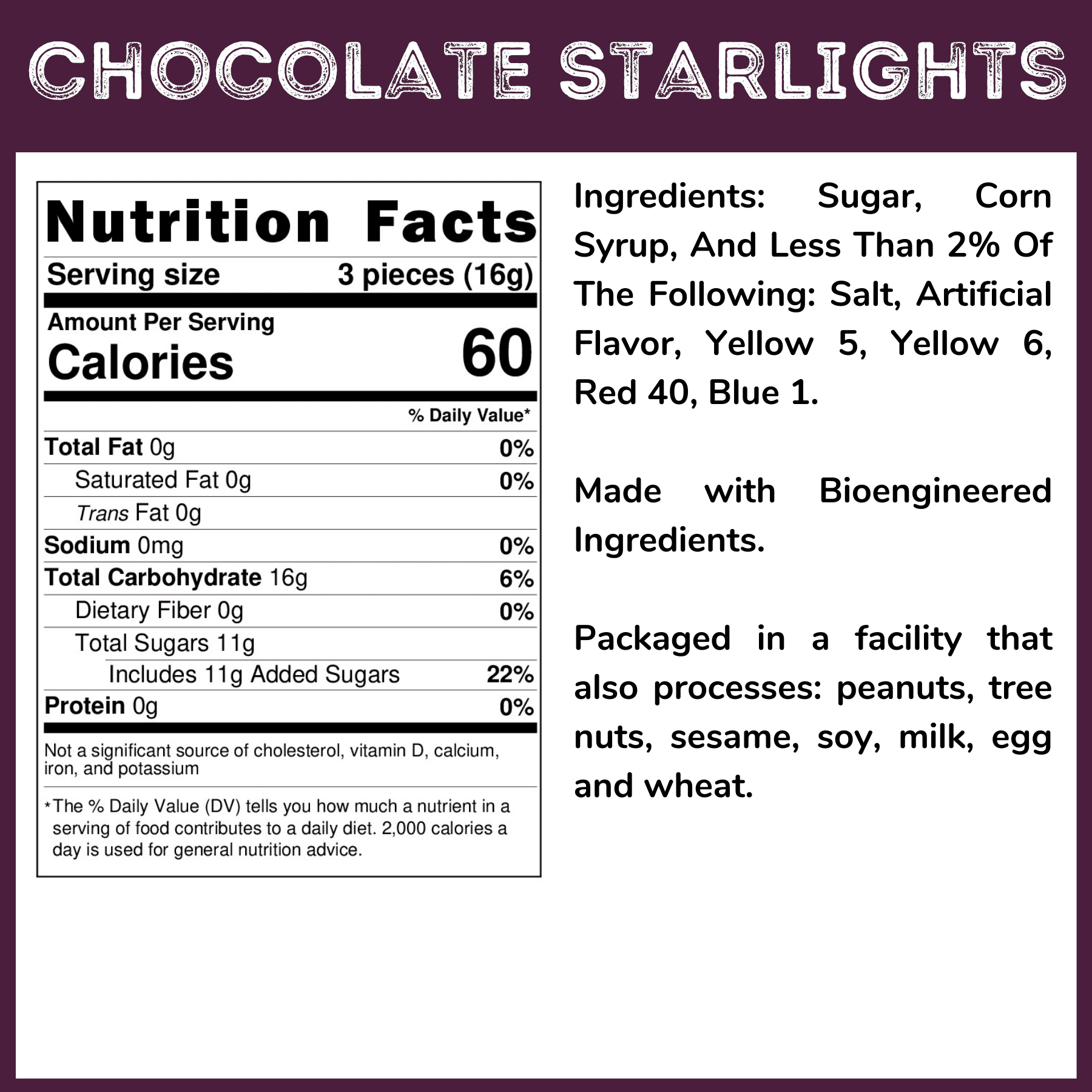 WinCrest Chocolate Starlights - Wrapped Hard Candy - 5 Lb Case