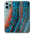 thumbnail image 5 of DesignSkinz Teal Blue Red Dragon Vein Agate V2 Full-Body Skin Decal Wrap Cover for iPhone 11 Pro Max, 5 of 9