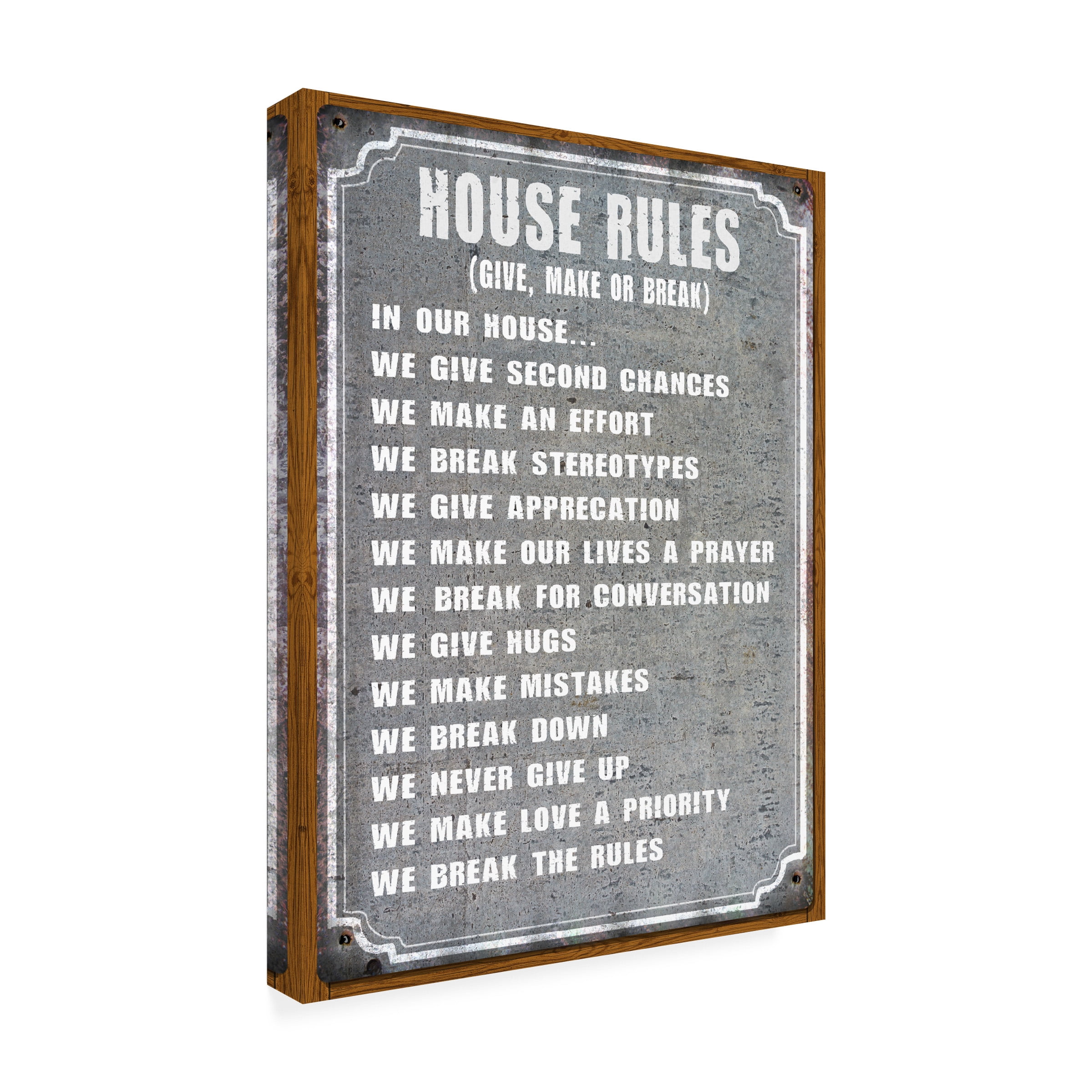 Trademark Fine Art 'House Rules' Canvas Art by ALI Chris