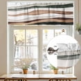 thumbnail image 7 of Abstract Wave Texture Valances for Windows, 42 x 18in, Vintage Brown Turquoise Bump Rod Pocket Kitchen Valance Curtain Light Filtering Window Treatments for Living Room Bedroom, 1 Panel, 7 of 7