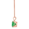 thumbnail image 3 of 2.0 ct Brilliant Round Cut Solitaire Simulated Emerald 18K Rose Gold Pendant with 16" Chain, 3 of 4