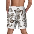 thumbnail image 3 of Kdxio Coffee And Desserts Print Men'S Swim Trunks With Compression Liner 7 Inch Inseam Quick Dry Swim Shorts, 3 of 7