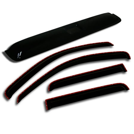 Nissan Windshield Visor - TuningPros WSVT2-342i Window Visor and Sunroof Type 2 For 2011-2016 Nissan Juke - In-Channel Deflector Rain Guard and Sunroof Dark Smoke 5 Pcs Set Nissan Juke 11 12 13 14 15 16