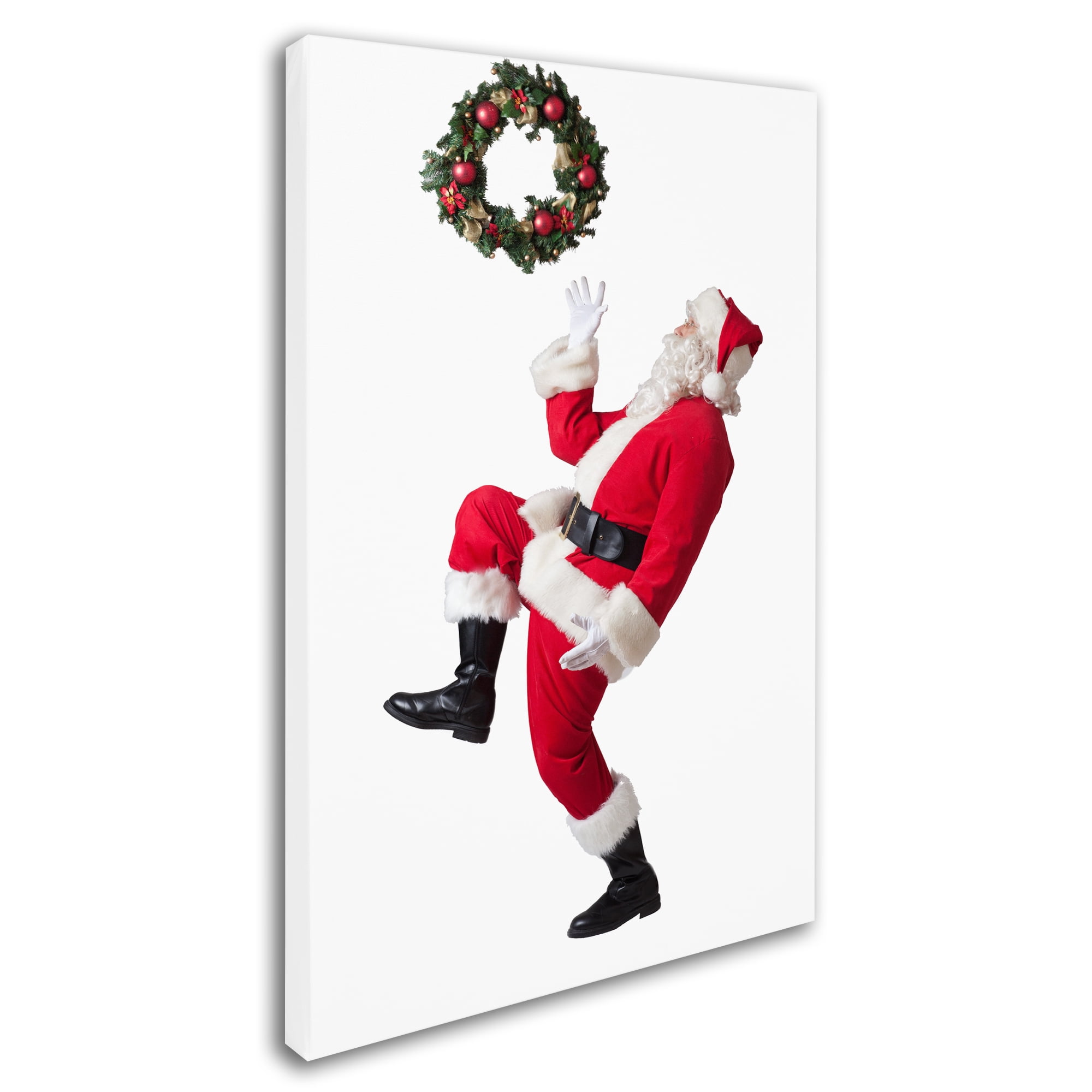 Trademark Fine Art 'Santa-wreath2-11096' Canvas Art by Ed Wheeler