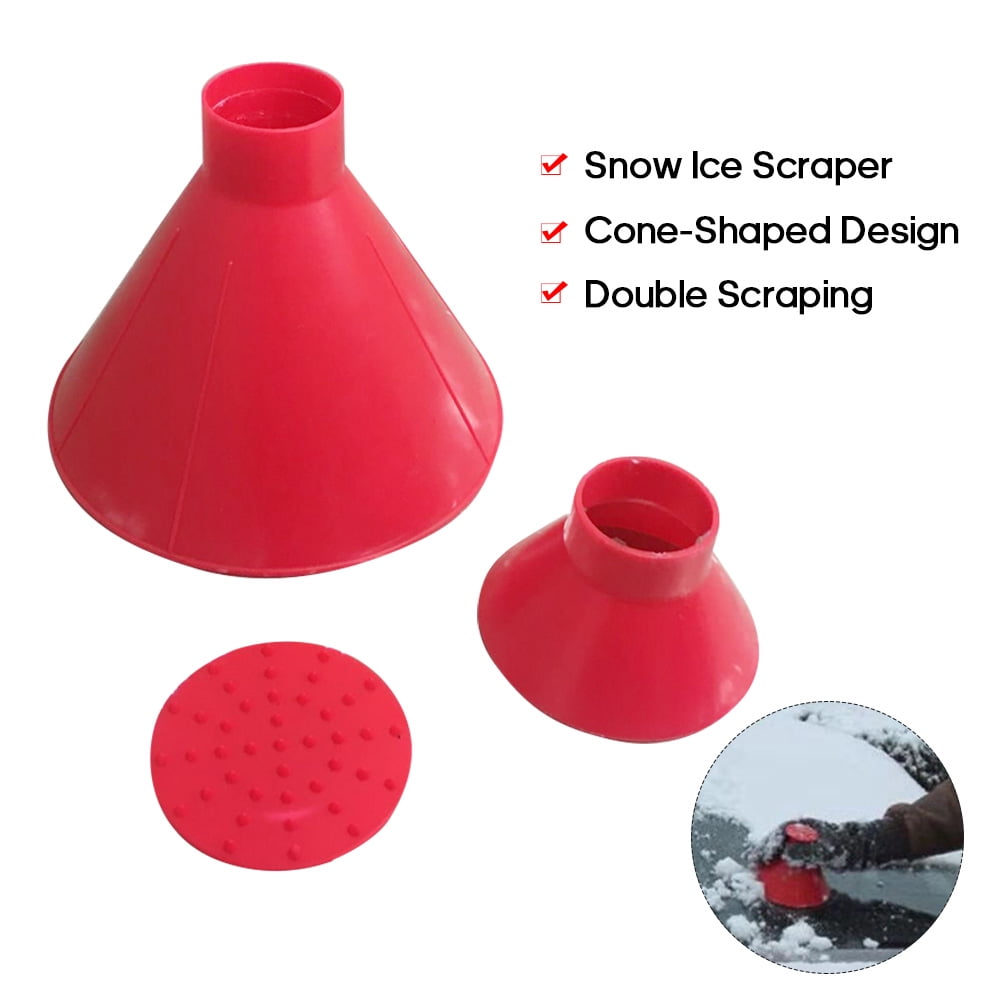 3PCS Ice Scraper Tool Cone Shaped Car Windshield Snow Remover Outdoor