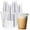 16 OZ - 100 Sets - Flat Lids, variant on 100 Pack 12 Ozr Plastic Cups With Lids And Straws  Disposable Iced Coffee For Smoothies Milkshakes Cold Drinks Includes Paper Lid Liners