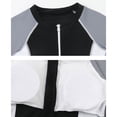thumbnail image 6 of Girls Swimsuit Rash Guard Bathing Suit Black Short Sleeve Front Zipper Swimwear UPF 50+ Bathing Suits Athletic Training Swimsuit 9-10 Years, 6 of 8