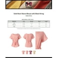 thumbnail image 2 of MixMatchy Women's Solid Short Sleeve Blouse with Waist String, 2 of 4