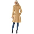 thumbnail image 5 of Women's Elegant British Style Trench Coat Lapel Collar Double Breasted A Line Mid Long Jacket with Pockets, 5 of 11