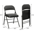 thumbnail image 4 of Twister.CK Folding Chairs Set of 4, PU Upholstered Foldable Chairs with Metal Frame, for Dining Room, Wedding, Commercial Banquet, Black, 4 of 9