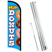 Mini Donuts Premium Windless-Style Feather Flag Bundle 14'