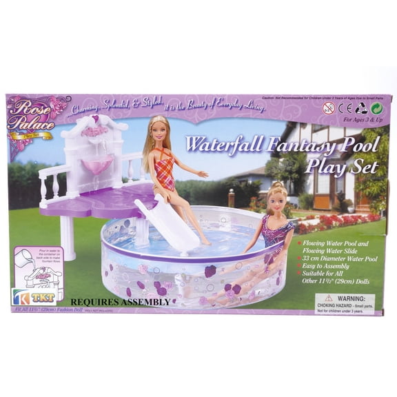 Dolls'  Swimming Pool Set " Rose Palace Water Fall Fantasy " By TKT
