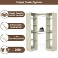 thumbnail image 2 of Homieasy Corner Closet System with 12 Shelves, 40" Large Corner Closet Organizer System with 2 Hanging Rods, Versatile 6-Tier Walk-in Closets for Corner Space, White Oak, 2 of 9