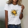 thumbnail image 2 of Women's Short Sleeve Crew Neck Sunflower Graphic Printed Summer Tee Vintage T Shirt Cotton Tops Novelty Shirt 2025, 2 of 5