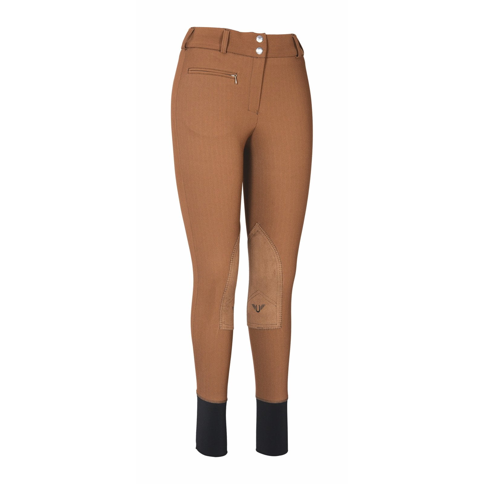 Tuffrider Cotton Lowrise Wide Waistband Knee Patch Riding Breeches 