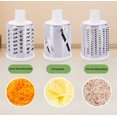 thumbnail image 4 of Râpe à Fromage Rotative, Déchiqueteuse Manuelle avec 3 Lames Interchangeables en Acier Inoxydable Râpe à Fromage Manivelle avec Base à Forte Aspiration Facile à Utiliser et à Nettoyer pour Fruits/légumes/noix, 4 of 7