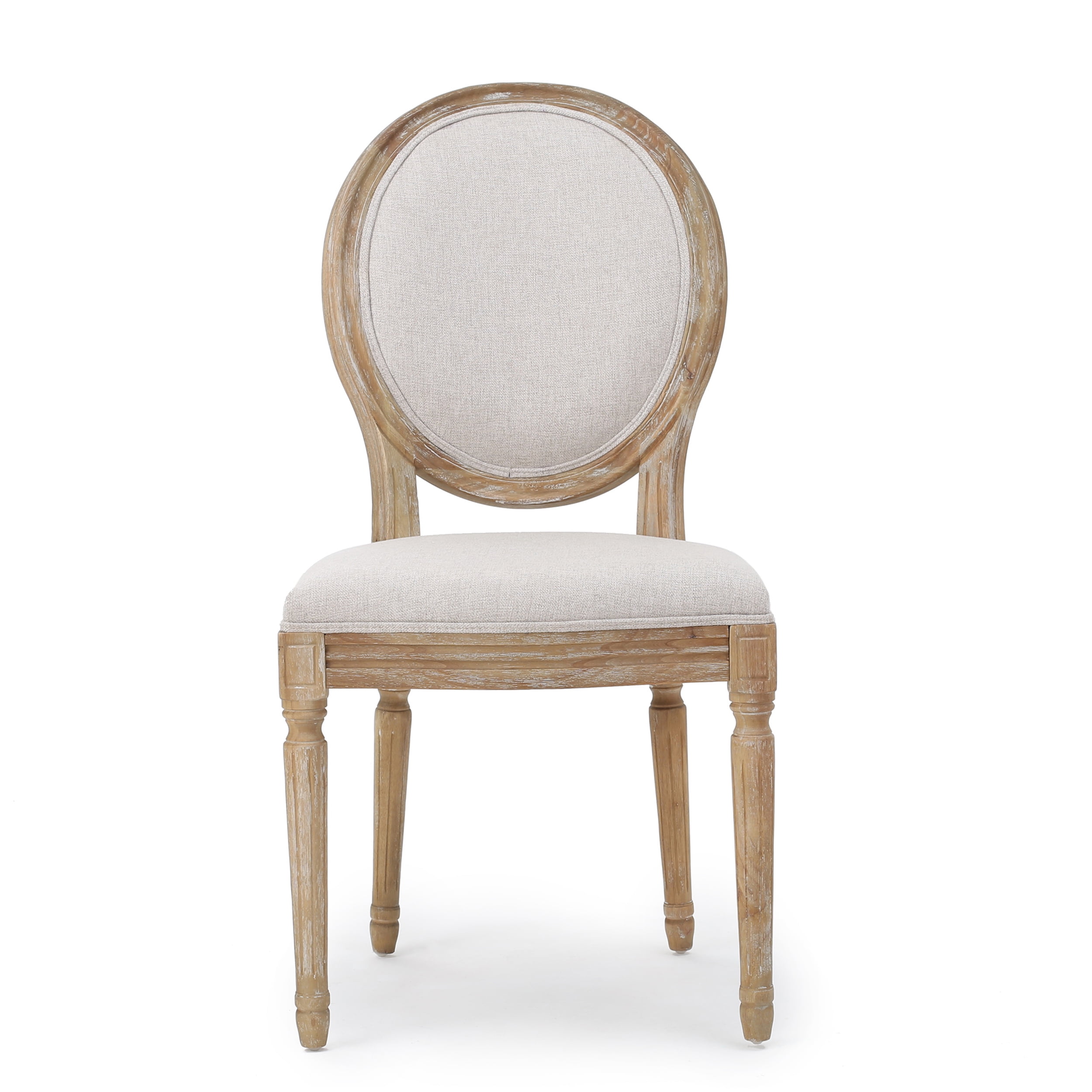 Noble House Karter Indoor French Fabric Dining Chairs, Set of 4, Beige