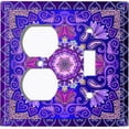 thumbnail image 4 of Metal Light Switch Plate Cover Elegant Purple Mandala Flower Tile Pattern TIL066, 4 of 13
