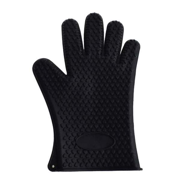 Guantes de silicona para hornear de 130 g, aislantes para altas temperaturas, con forma de corazón y cinco dedos, para cocina, ollas y microondas