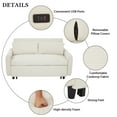 thumbnail image 3 of Aukfa 57.48" Sleeper Sofa Bed, Modern Convertible Loveseat Sofa Couch with USB Ports, Beige, 3 of 8