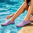 thumbnail image 2 of YOUYEDIAN Water Shoes For Women Quick Dry Breathable Knit Aqua Shoes Non Slip Outdoor Beach Walking Casual Water Sport Swim Shoes(Light Purple), 2 of 5