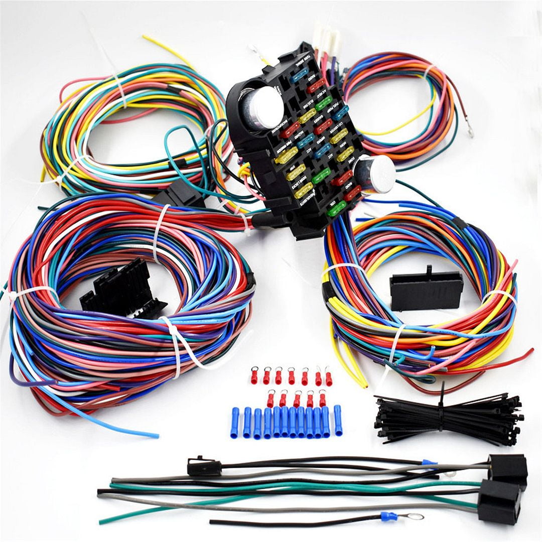 21 Circuit Universal Xlong Wires Wiring Harness Fit for Chevrolet Ford Hotrods