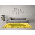 thumbnail image 3 of Ahgly Company Machine Washable Indoor Square Abstract Yellow Contemporary Area Rugs, 4' Square, 3 of 4