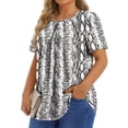 thumbnail image 4 of Fantaslook Dressy Blouses for Women Pleated Short Sleeve Tunic Tops Casual Floral Shirts, 4 of 8